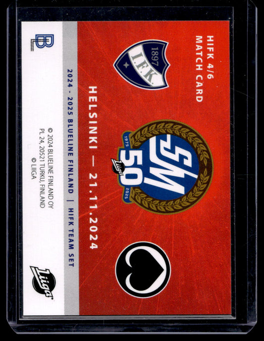 2024-25 Blueline HIFK Team Set - Match Card - Micke-Max Åsten #4
