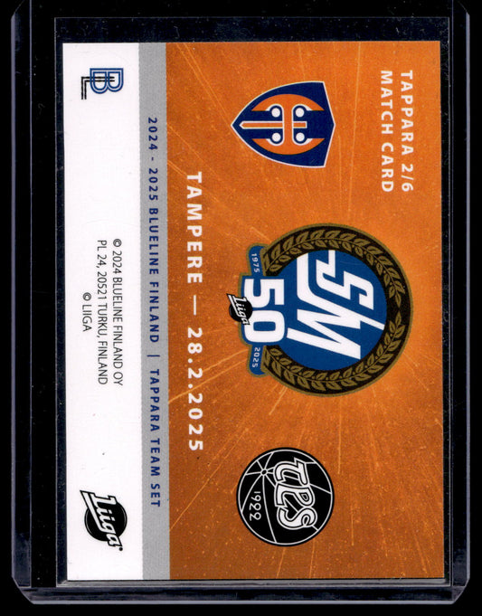 2024-25 Blueline Tappara Team Set - Match Card - Aleksi Matinmikko #2