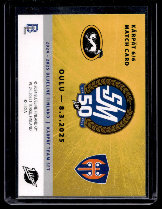 2024-25 Blueline Kärpät Team Set - Match Card - Reid Gardiner #6