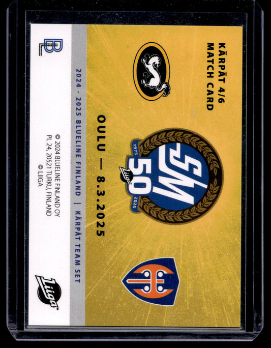 2024-25 Blueline Kärpät Team Set - Match Card - Teemu Turunen #4