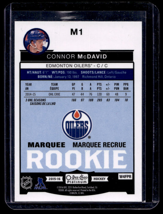 2015-16 Upper Deck O-Pee-Chee Platinum - Marquee Rookies - Connor McDavid #M1 RY