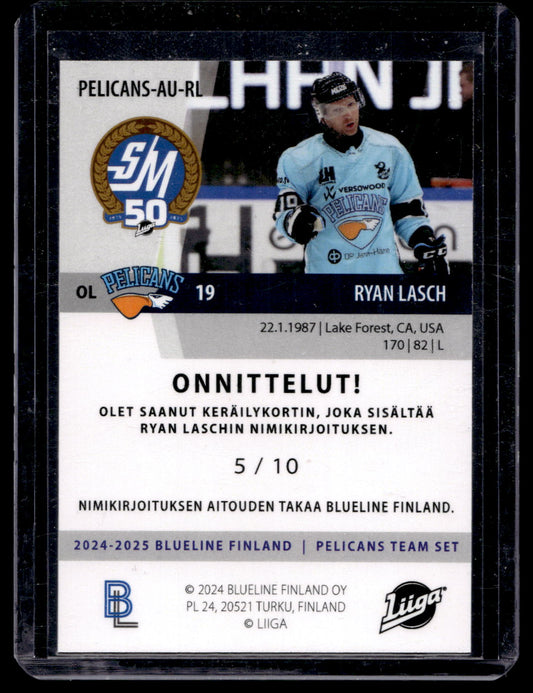 2024-25 Blueline Pelicans Team Set Autograph - Ryan Lasch #PELICANS-AU-RL /10