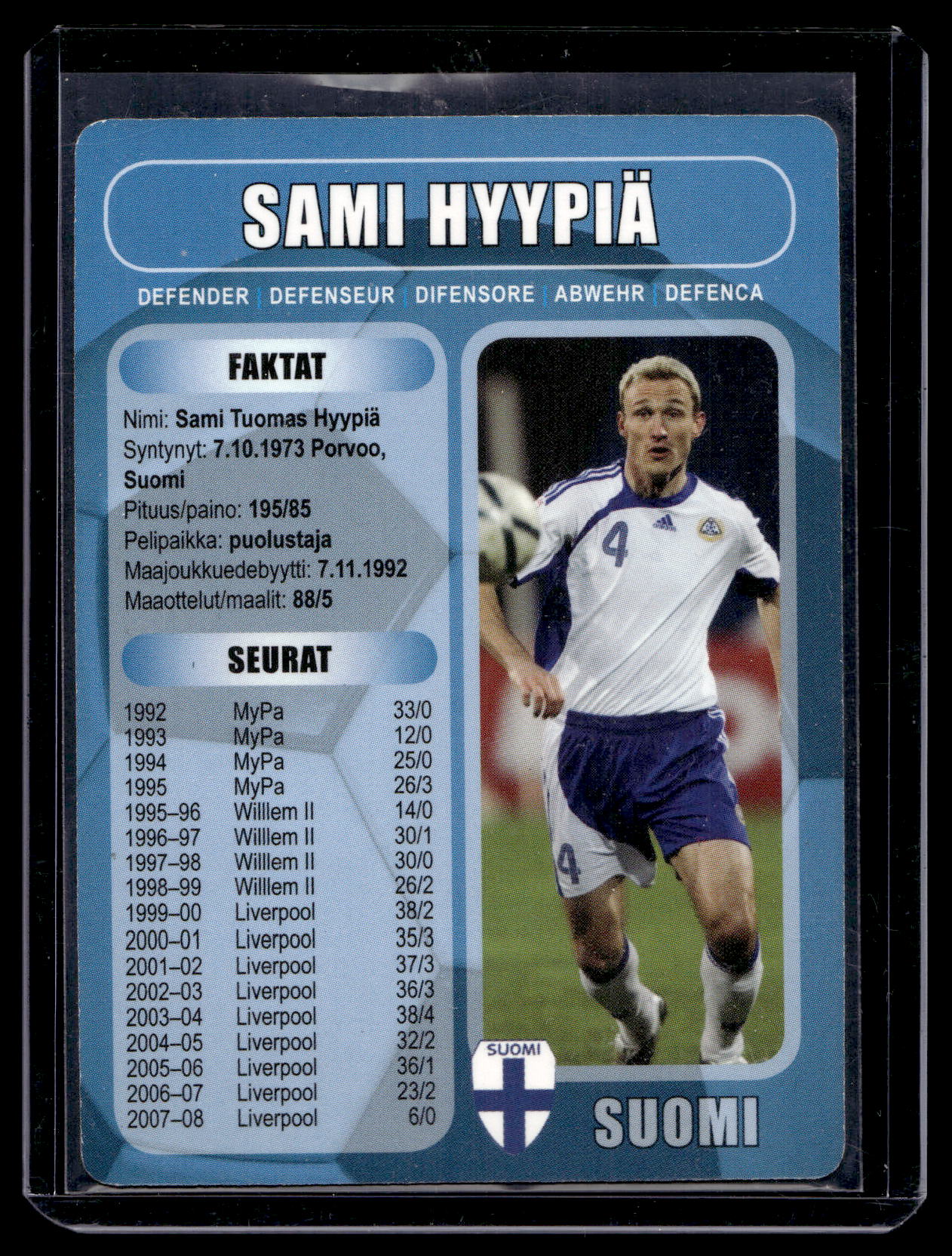 2008 Boing Magazine - Finnish Promos - Sami Hyypiä #B3
