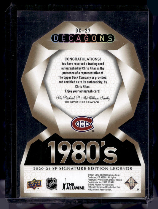 2020-21 Upper Deck SP Signature Edition Legends - Decagons Gold Autographs Chris Nilan #DC-27