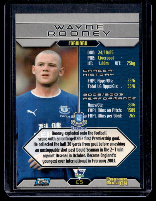 2003-04 Topps Premier Gold 2004 - Wayne Rooney #E5 RC