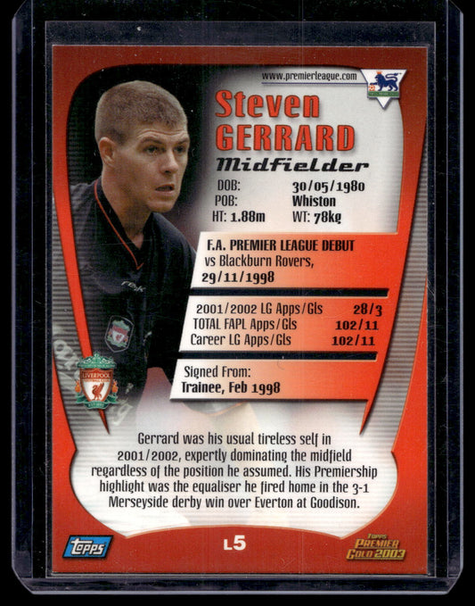 2002-03 Topps Premier Gold -  Steven Gerrard #L5