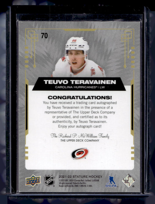 2021-22 Upper Deck Stature - Red Photo Variant Autographs - Teuvo Teravainen #154 /5
