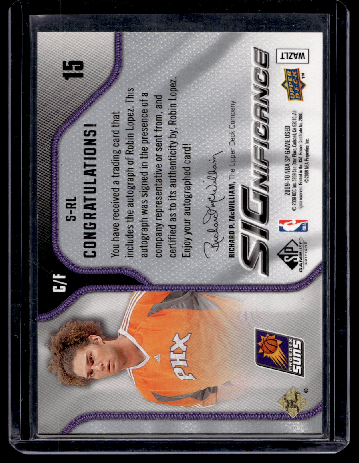 2009-10 Upper Deck SP Game Used - Significance Autographs - Robin Lopez #S-RL