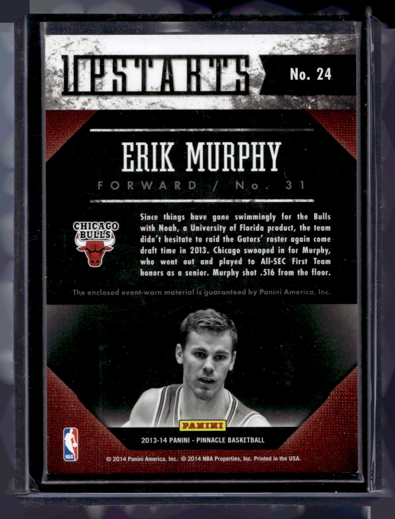 2013-14 Panini Pinnacle - Upstarts Jerseys - Erik Murphy #24 RY