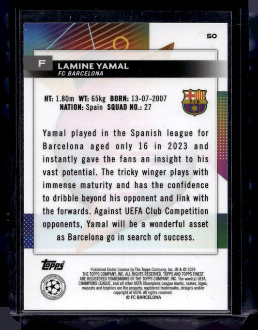 2023-24 Topps Finest UEFA Club Competitions - Lamine Yamal #50 RC
