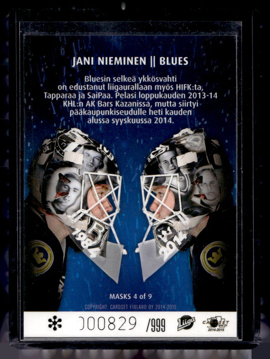2014-15 Cardset - Masks - Jani Nieminen #4 /999