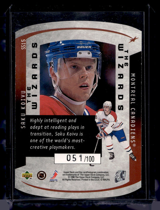 1997-98 Upper Deck - 6th Sense - Wizards Die-Cut - Saku Koivu #SS15 /100