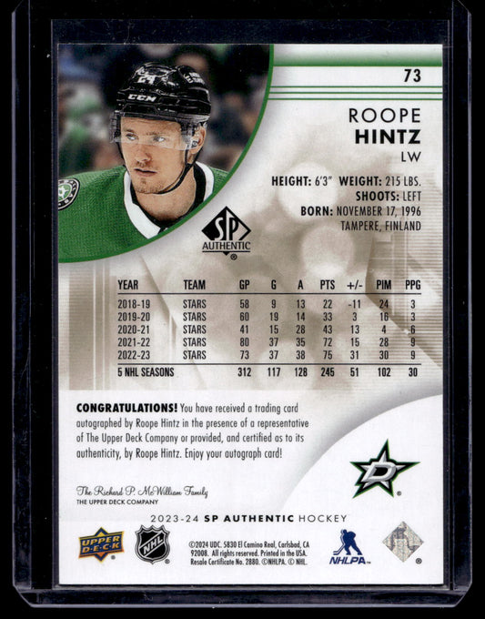 2023-24 Upper Deck SP Authentic - Mystery Black - Roope Hintz #73