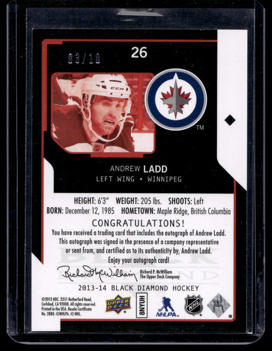 2013-14 Upper Deck Black Diamond - Emerald - Andrew Ladd #26 /10