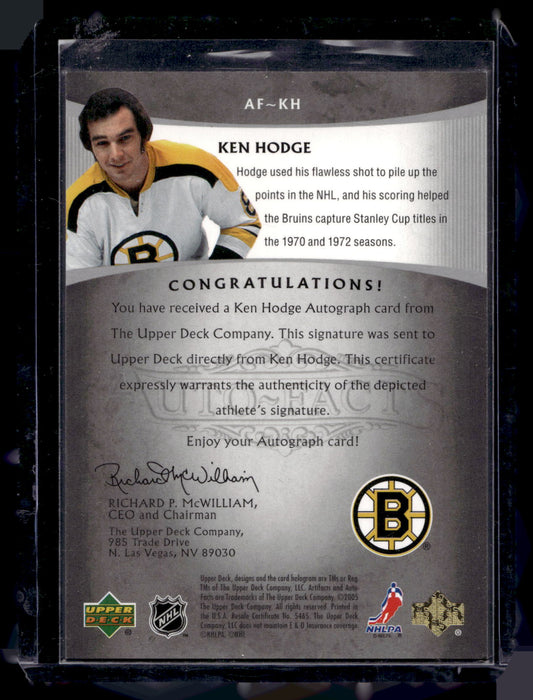 2005-06 Upper Deck Artifacts - Auto-Facts Silver - Ken Hodge #AF-KH /50