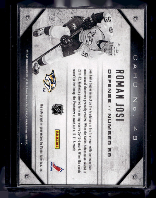 2012-13 Panini Rookie Anthology - Titanium Metallic Marks Autographs - Roman Josi #48