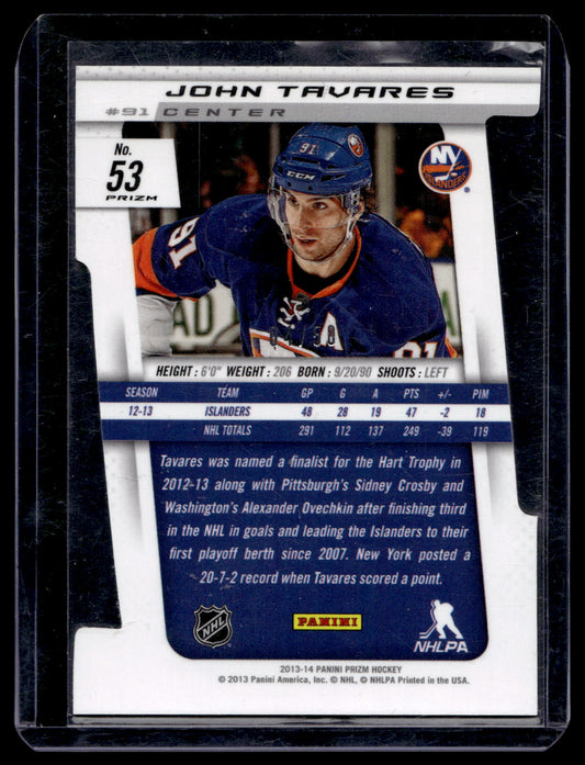 2013-14 Panini Prizm - Orange Die-Cut Prizm - John Tavares #53 /50