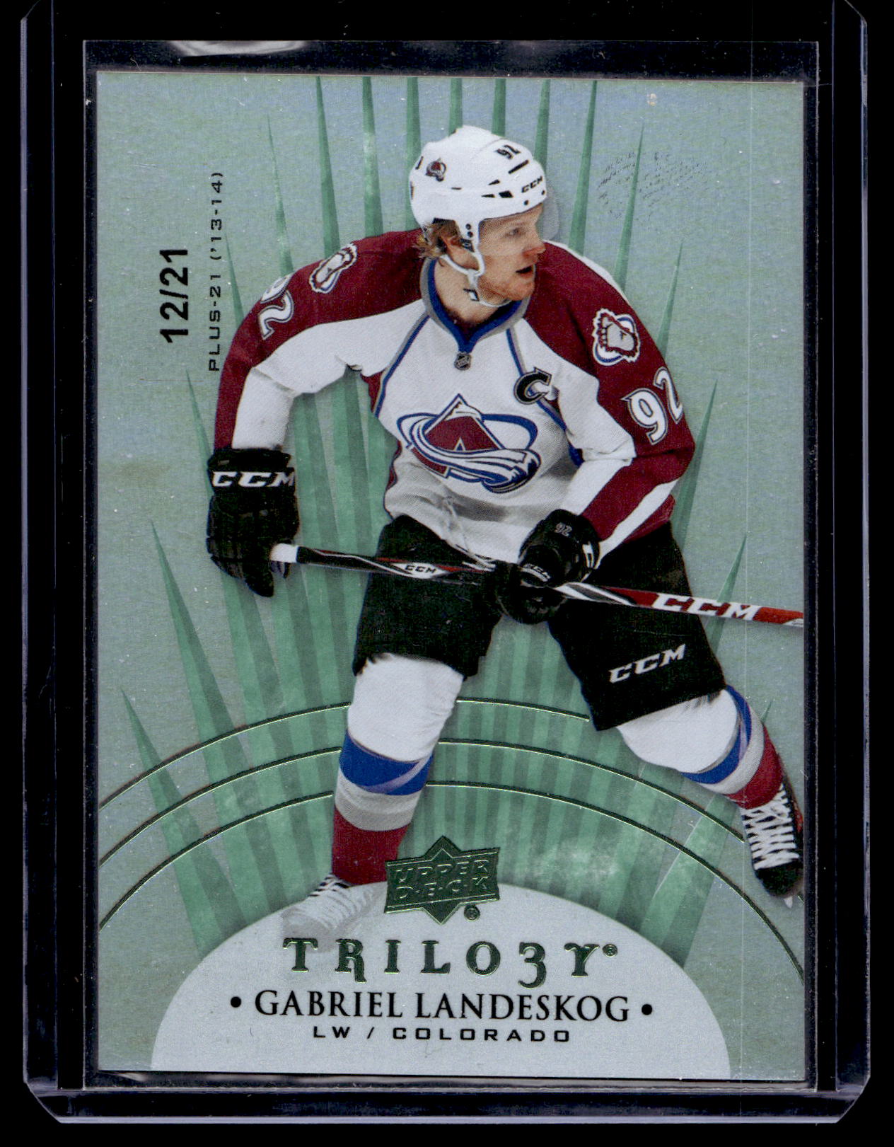2014-15 Upper Deck Trilogy - Radiant Green - Gabriel Landeskog #8 /21