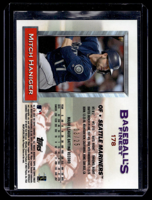 2020 Topps Finest Flashbacks - Black Refractor - Mitch Haniger #178 /25