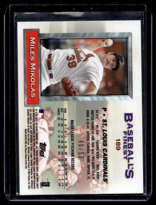 2020 Topps Finest Flashbacks - Gold Refractor - Miles Mikolas #189 /50