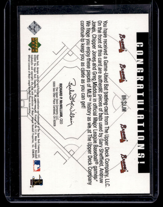 2002 Upper Deck Diamond Connection - Bat Around - Gary Sheffield / Andruw Jones / Chipper Jones / Greg Maddux #BA-SJJM