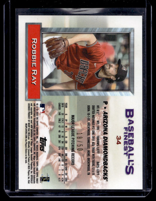 2020 Topps Finest Flashbacks - Gold Refractor - Robbie Ray #34 /50