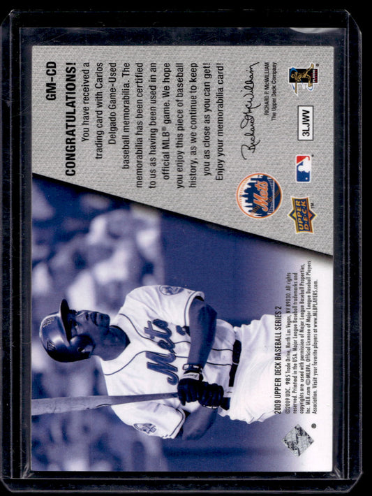 2009 Upper Deck - UD Game Materials - Carlos Delgado #GM-CD