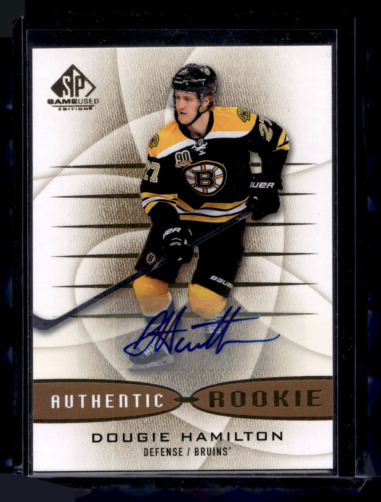 2013-14 Upper Deck SP Game Used Edition - Gold Autographs - Authentic Rookies - Dougie Hamilton #136 RC