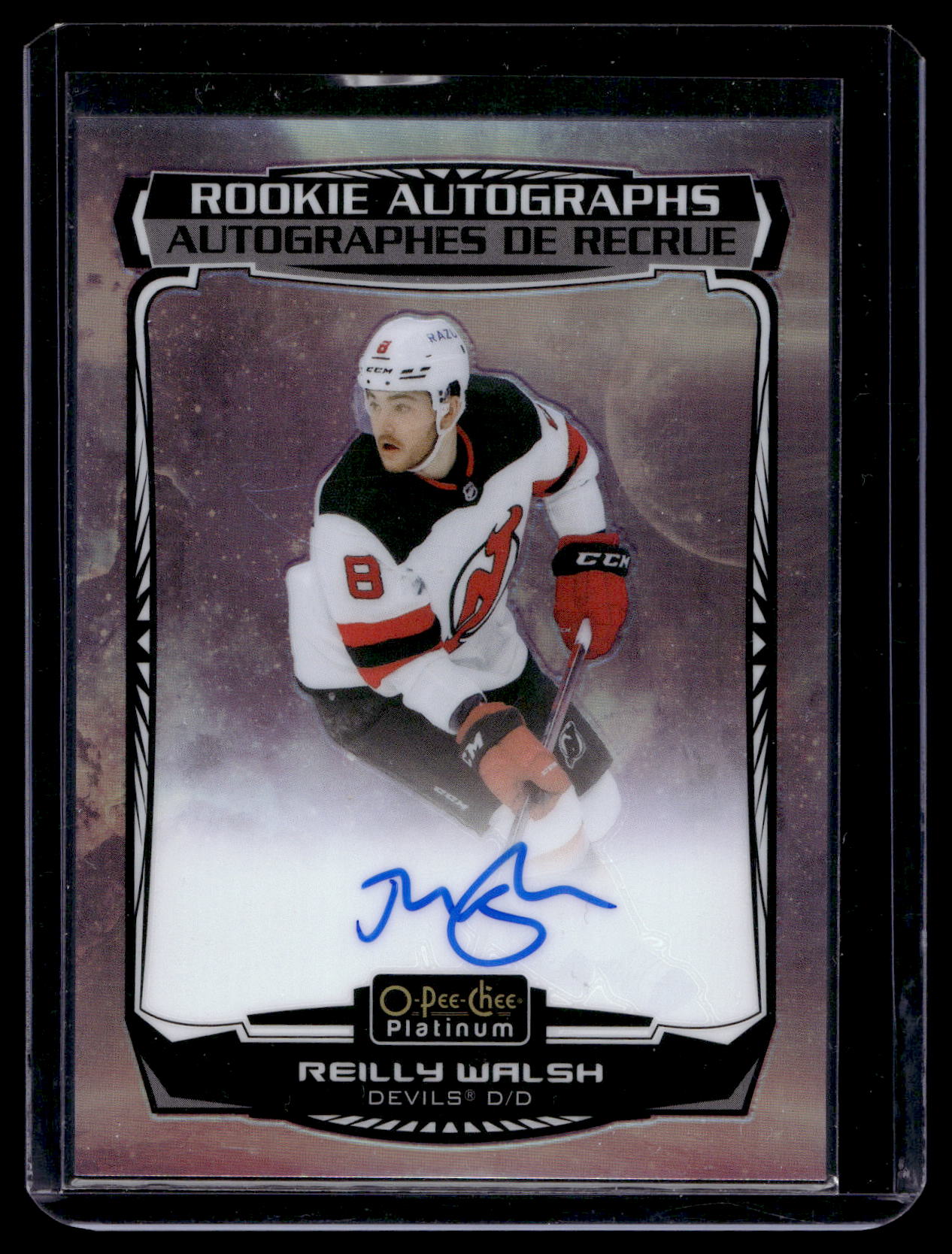 2023-24 Upper Deck O-Pee-Chee Platinum - 2022-23 Update Rookie Autographs - Cosmic - Reilly Walsh #R-RW /65