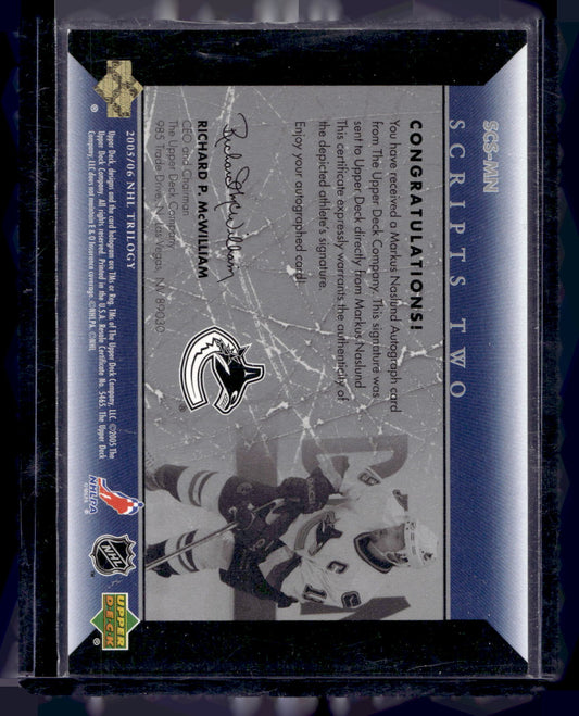 2005-06 Upper Deck Trilogy - Scripts Two - Markus Naslund #SCS-MN