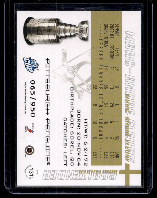 2003-04 Pacific Quest for the Cup - Marc-Andre Fleury #131 /950 RY