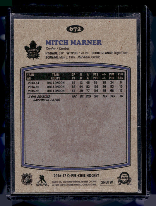 2016-17 Upper Deck - O-Pee-Chee Update - Retro - Marquee Rookies - Mitch Marner #672 RC