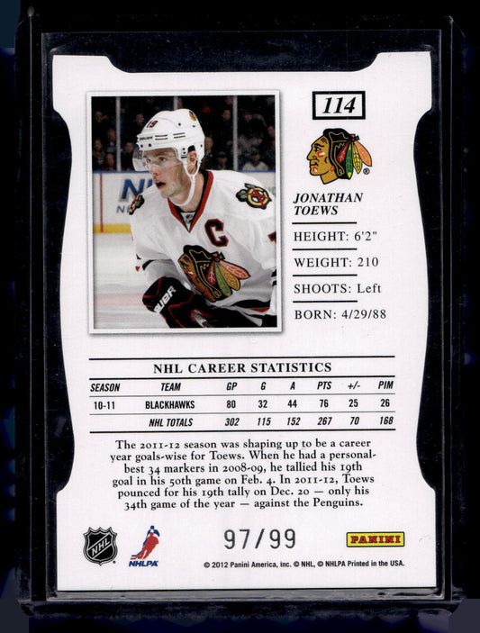 2011-12 Panini Elite - Status Gold Die-Cut - Jonathan Toews #114 /99