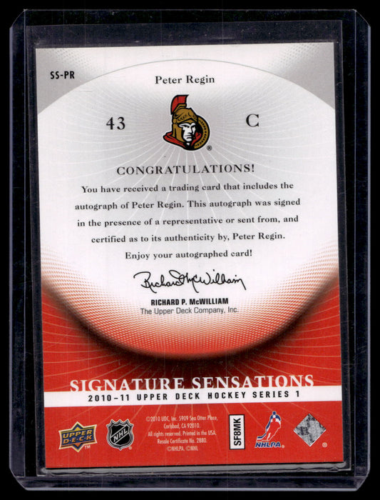 2010-11 Upper Deck - Signature Sensations - Peter Regin #SS-PR