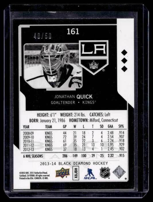 2013-14 Upper Deck Black Diamond - Star Rubies - Jonathan Quick #161 /50