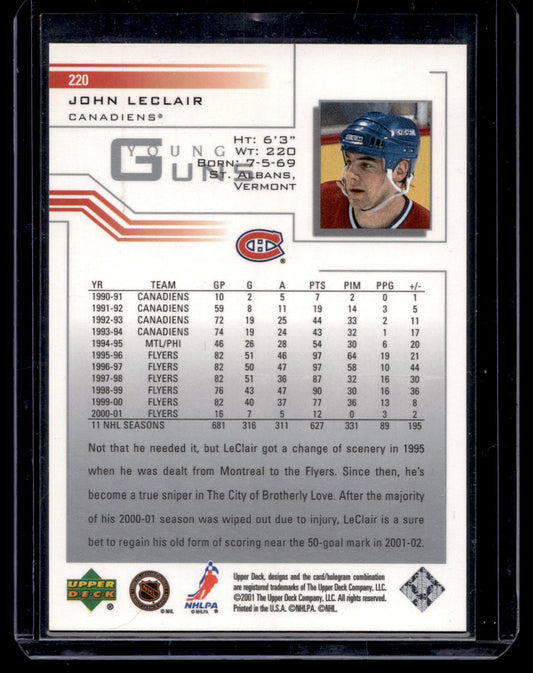 2001-02 Upper Deck - Young Guns Flashback - John Leclair #220