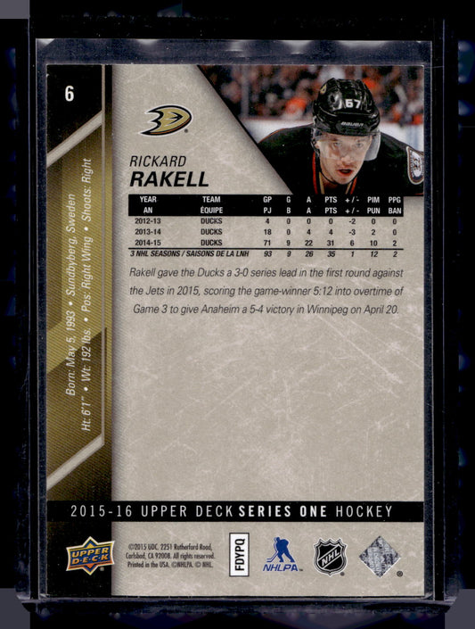 2015-16 Upper Deck - UD Midnight - Rickhard Rakell #6 /25