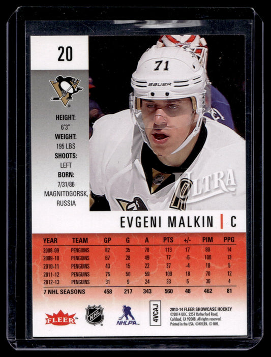2013-14 Fleer Showcase - Ultra - Red Medallion - Evgeni Malkin  #20 /99
