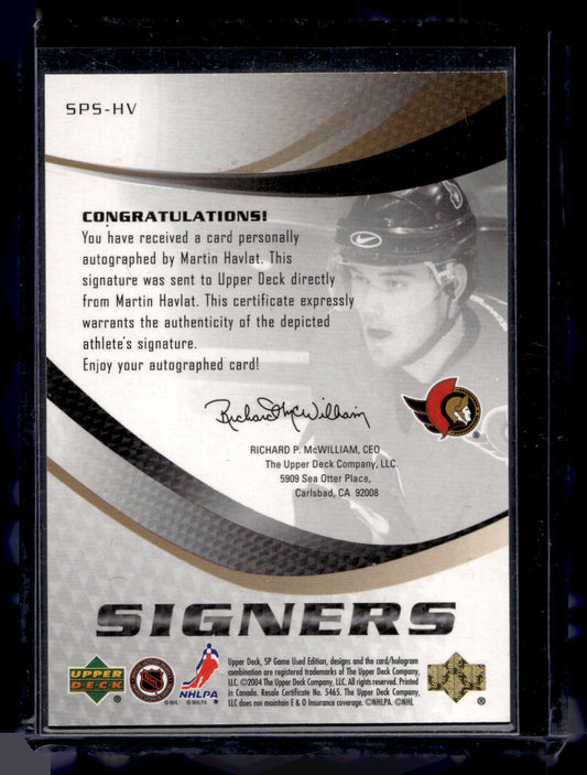 2003-04 Upper Deck SP Game Used Edition - Signers - Martin Havlat #SPS-HV