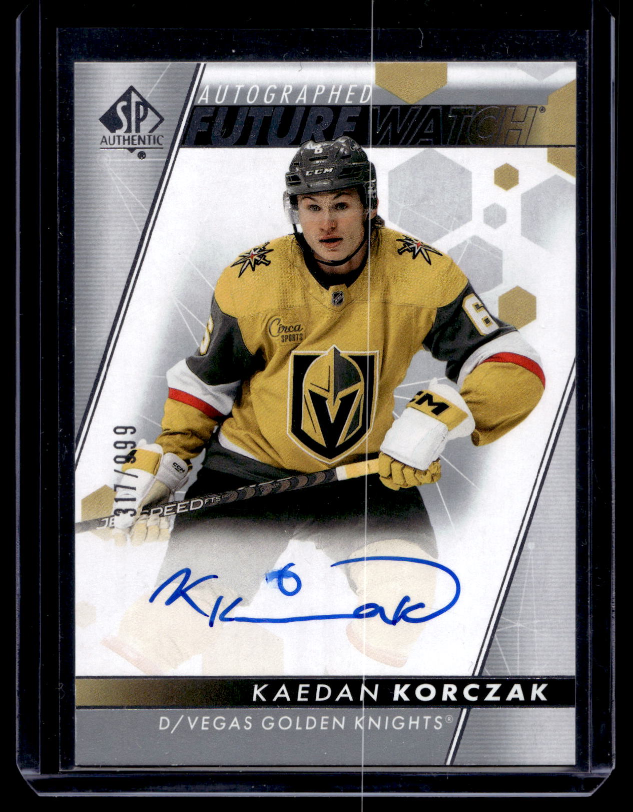 2022-23 Upper Deck SP Authentic - Autographed Future Watch - Kaedan Korczak #122 /999 RC