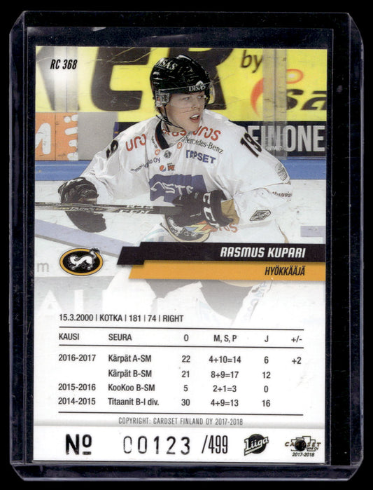 2017-18 Cardset Rookie - Rasmus Kupari #RC368 /499