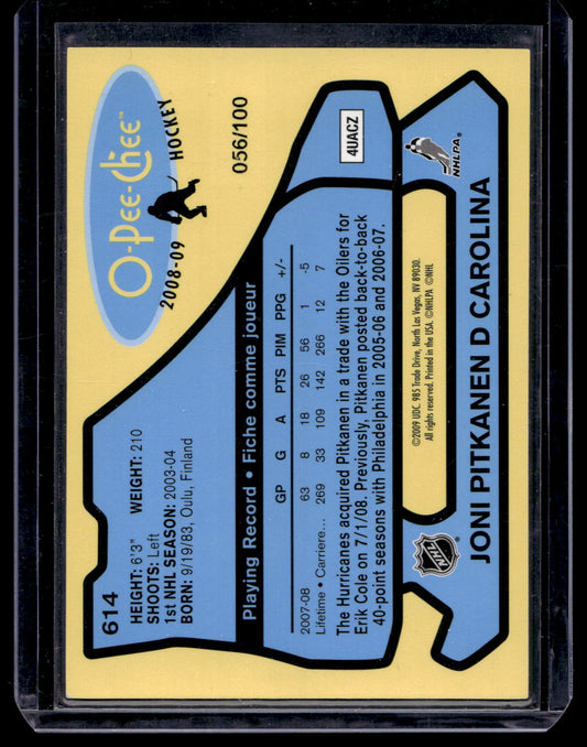 2008-09 O-Pee-Chee - Rainbow Retro - Joni Pitkanen #614 /100