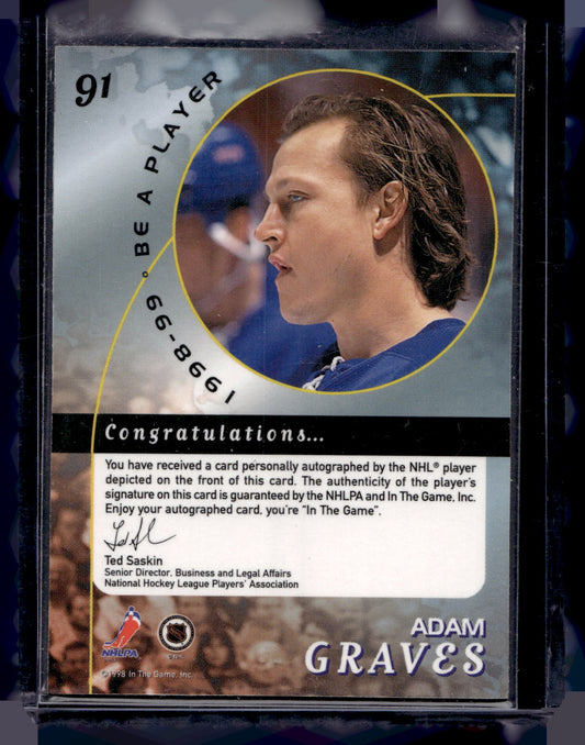 1998-99 In the Game Be A Player - Gold Autographs - Adam Graves #91