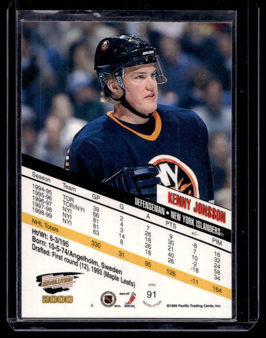 1999-00 Pacific Revolution - Shadow Series - Kenny Jonsson #91 /99