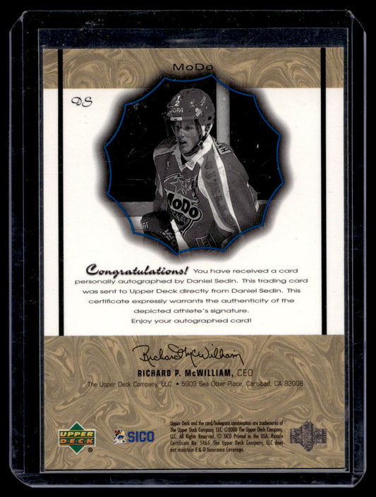 1999-00 Upper Deck Prospects - Signatures of Tradition - Daniel Sedin #DS