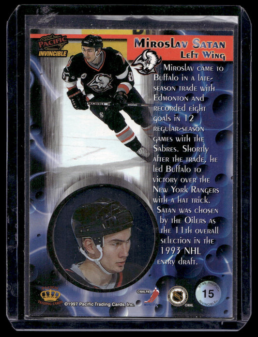 1997-98 Pacific Invincible - Ice Blue - Miroslav Satan #15