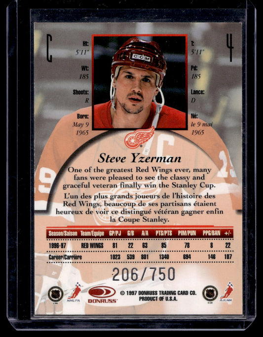 1997-98 Donruss Canadian Ice - Provincial Series - Steve Yzerman #4 /750