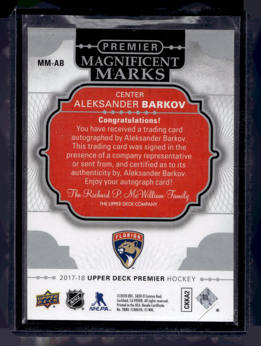 2017-18 Upper Deck Premier - Magnificent Marks - Aleksander Barkov #MM-AB