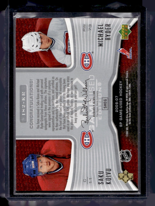 2006-07 Upper Deck SP Game Used Edition - Dual Inked Sweaters - Michael Ryder / Saku Koivu #IS2-KR /50