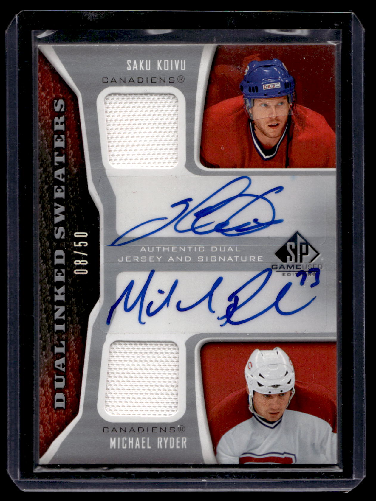 2006-07 Upper Deck SP Game Used Edition - Dual Inked Sweaters - Michael Ryder / Saku Koivu #IS2-KR /50